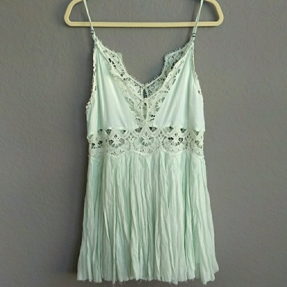 Free People Coast to Cove Mini Dress Mint M